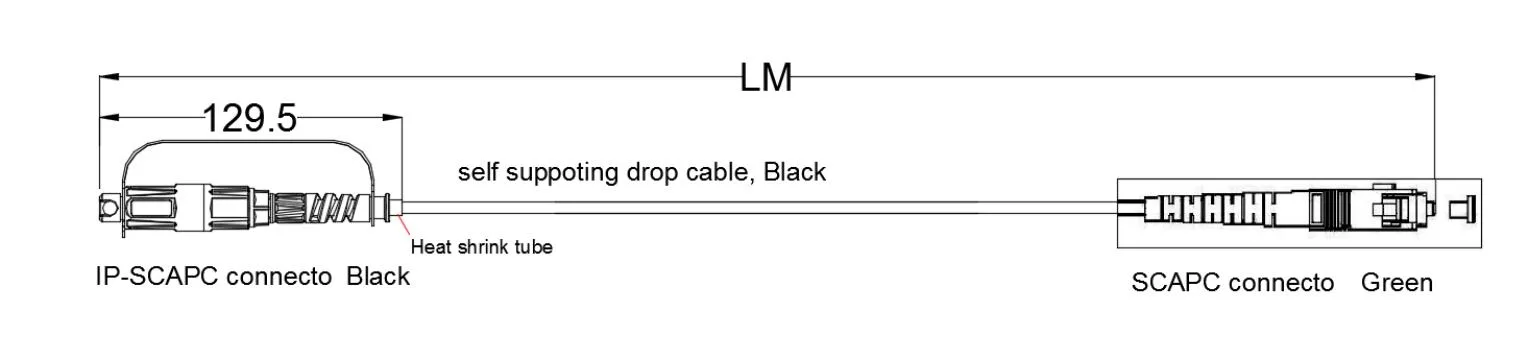 5x2mm Waterproof Drop Cable Mini SC~SC/APC Connector Optical Patch Cords